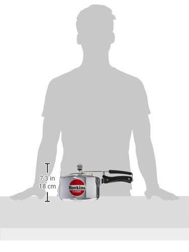 Hawkins Classic 3Liters(Wide) Aluminium Inner Lid Pressure Cooker(Silver)