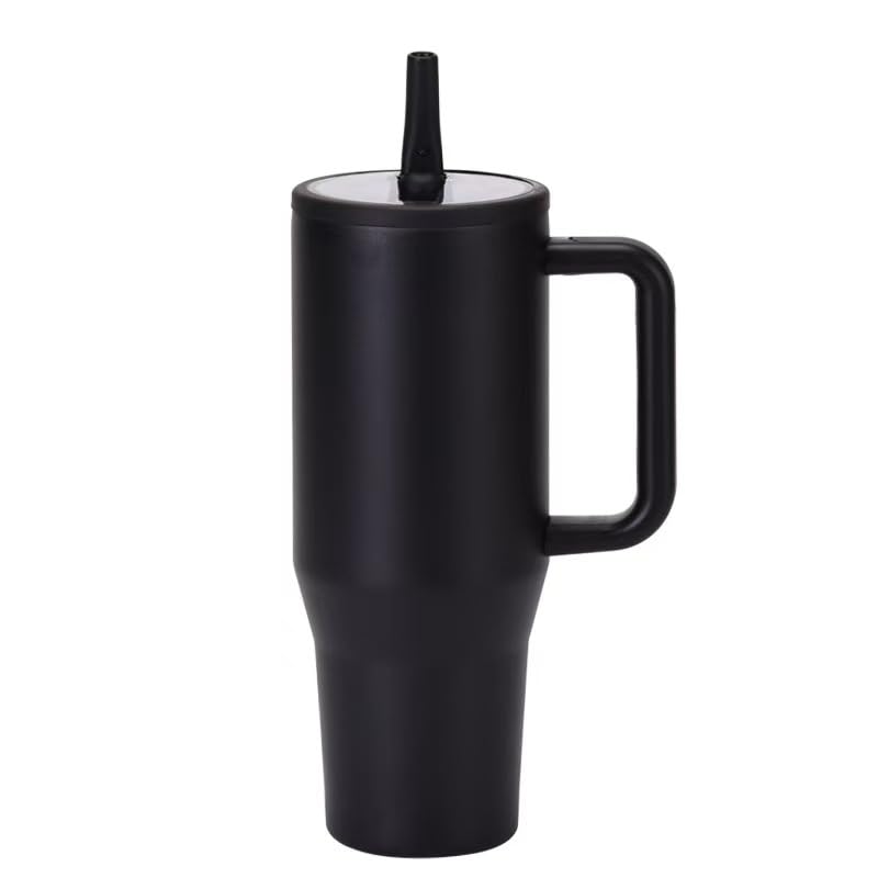 40 oz Tumbler with Handle, 100% Leakproof Insulated Tumbler with Lid and Straw, Stainless Steel Travel Mug, Water Bottle with Fl