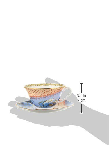 Wedgwood Butterfly Bloom Blue Peony Fine Bone China Teacup & Saucer Set