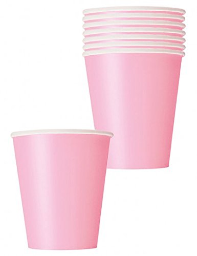 Lovely Pink Solid Paper Cups - 9Oz (Pack Of 8) - Vibrant & Sturdy Party Drinkware - Perfect For Any Occasion