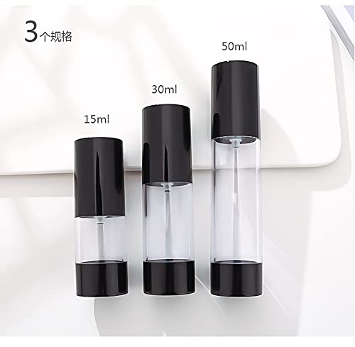 Ergonflow 3Pcs/Lot 15Ml 30Ml 50Ml Empty Black Airless Lotion Cream Pump Plastic Container Cosmetic Bottle Dispenser Travel Refil