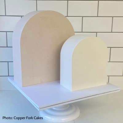 Cakesafe - Arch Disk Kit- 2 Arched Disk Sets W/Scraper-Unique Shaped Acrylic Disks For Cake Decorating