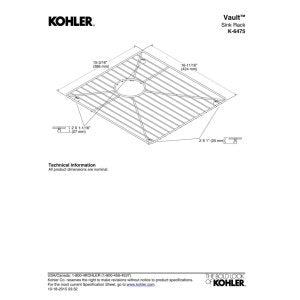 Kohler K-6475-St 15-1/5'' X 16-7/10'' Sink Rack Stainless Steel