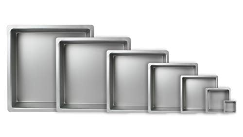 Pme Professional Aluminum Square Cake Pan (7 X 7 X 4), Silver, Standard