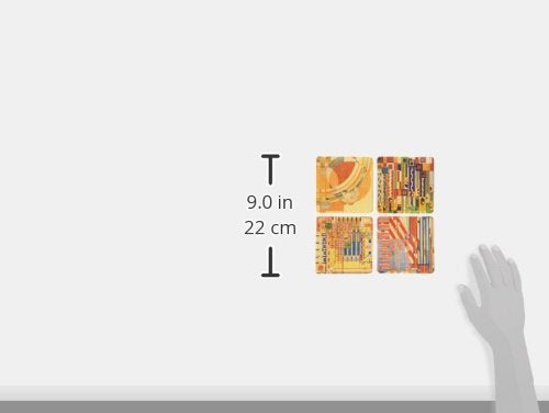 Coasterstone Absorbent Coasters, 4-1/4-Inch, ''Frank Lloyd Wright Liberty Covers Iii'', Set Of 4