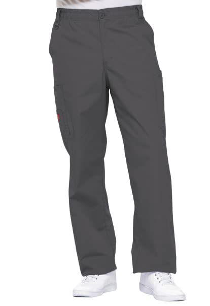 Dickies Mens Big And Tall Signature Elastic Waist Scrubs Pant, Pewter, Xxxx-Large