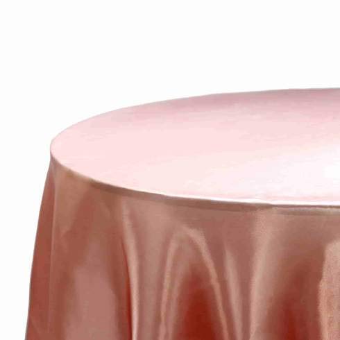 Balsacircle 108-Inch Dusty Rose Round Satin Tablecloth Table Cover Linens For Wedding Party Catering Kitchen Dining Events Kitch
