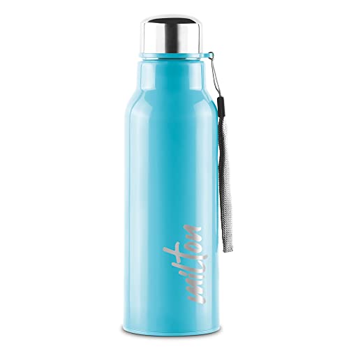 Milton Steel Fit 600 Insulated Stainless Steel Water Bottle, 1 Piece, 520 Ml, Light Blue | Easy Grip | Leak Proof | School | Off