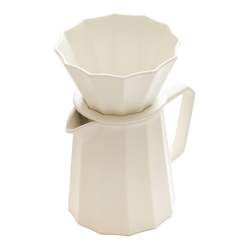 Pour Over Coffee Maker, Multi-Sided Petal Design, Matte Crme, 9.6Oz
