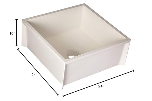 Mop Sink, White, Durastone(R) Material