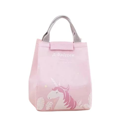 Flywind Insulated Lunch Bag Insulated Canvas Fabric Aluminum Foil, Lunch Tote Handbag For Women,Men,School & Office (Pink)