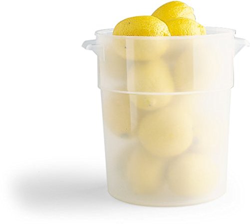 Carlisle Foodservice Products Bain Marie Round Food Storage Container For Kitchens, Restaurants, Catering, Plastic, 8 Quarts, Cl