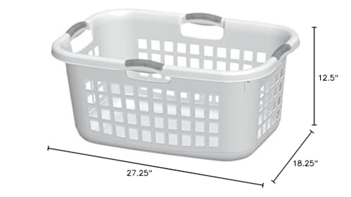 Sterilite Laundry Basket, 2 Bushel, White, Model 12168006, Durable Storage Solution for Home and Laundry Room