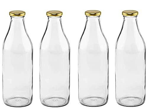 Shopvibe Glass Bottle With Leak-Proof Airtight Stainless Steel Lid For Water, Smoothie, Juices - Reusable Travel Glass Drinking 