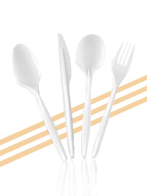 [1000 Count] Settings Plastic White Teaspoons, Practical Disposable Cutlery, Great For Home, Office, School, Party, Picnics, Res