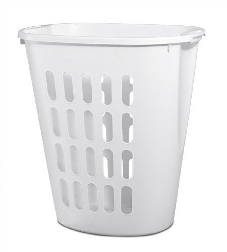 Sterilite Open Laundry Hamper, Tall And Slim Plastic Hamper For Collecting Dirty Clothes Or Sorting Clean Clothes, White, 6-Pack