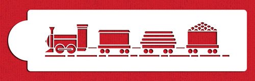 Designer Stencils Train With Track Cake Foodgrade Stencil, 2 X 11.3 Inches