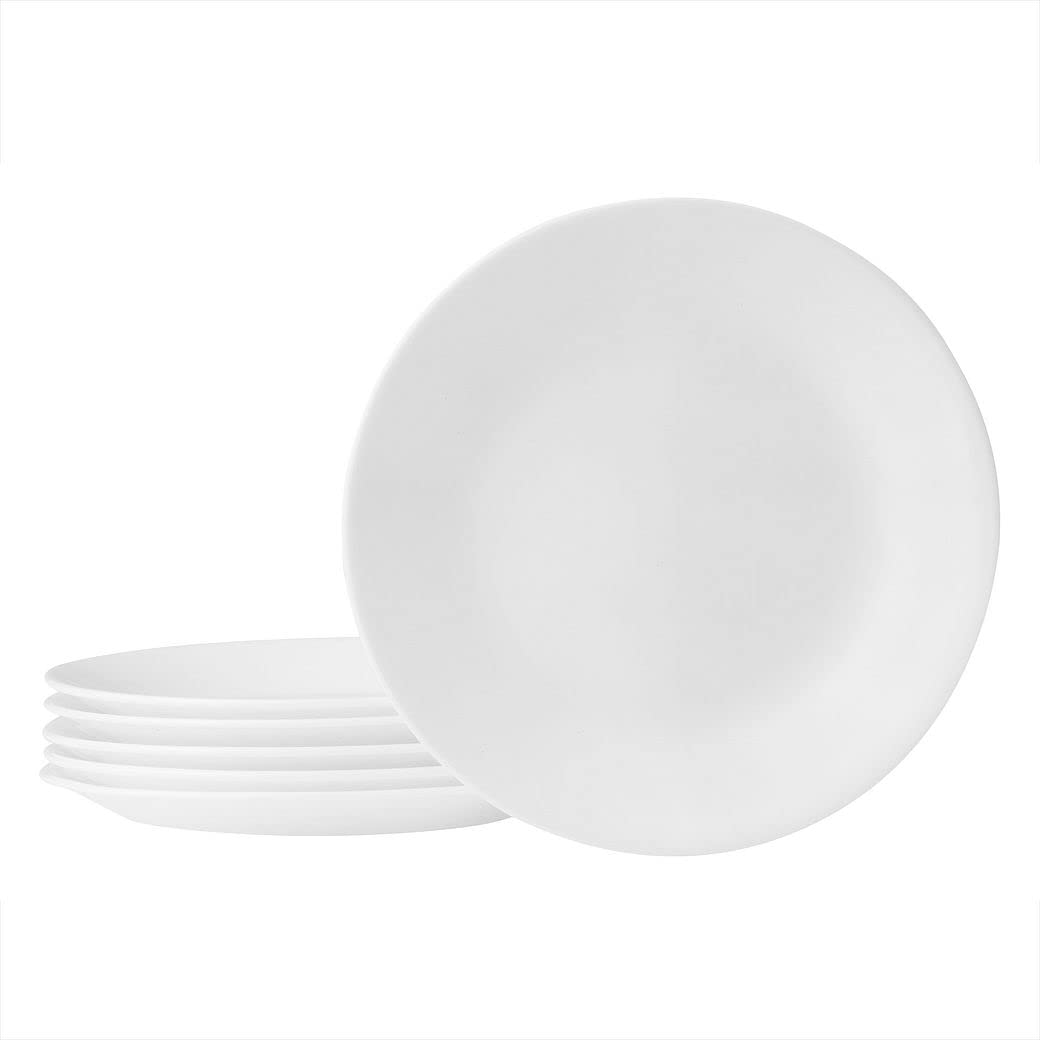 Corelle Vitrelle 6-Piece Salad Appetizer Plate Set, Triple Layer Glass And Chip Resistant, 6-3/4-Inch Lightweight Round Plates,