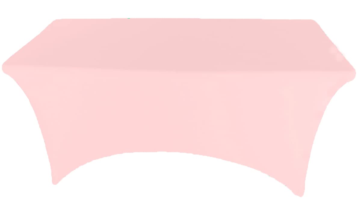 Gowinex 8Ft Pink Stretch Spandex Table Cover Tablecloth For Rectangular Fitted Folding Table