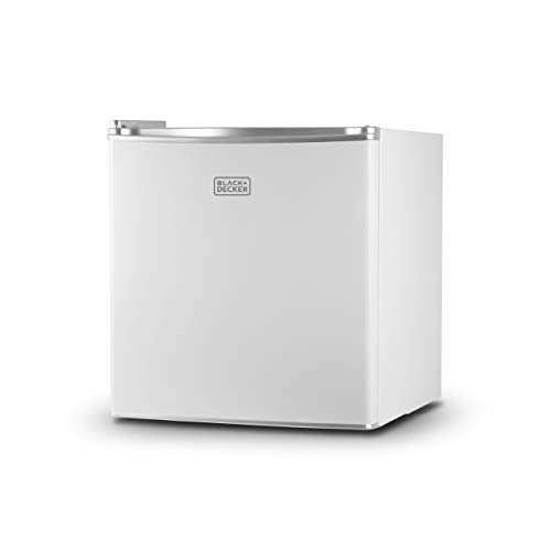 Black+Decker Bcrk17W Compact Refrigerator Energy Star Single Door Mini Fridge With Freezer, 1.7 Cubic Ft., White