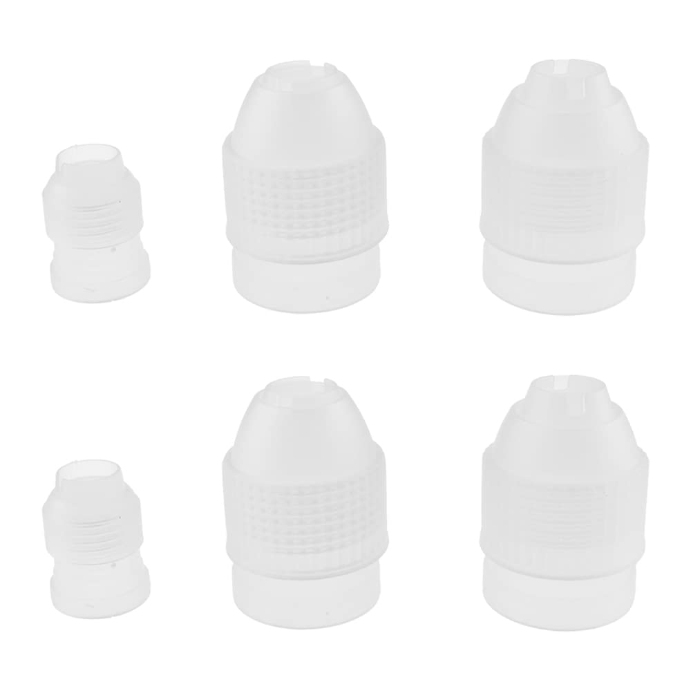Hahiyo Plastic Couplers Of Assorted Size Easy To Twist For Cake Decorating Piping Tip Coupler For Icing Nozzles (6 Pieces)