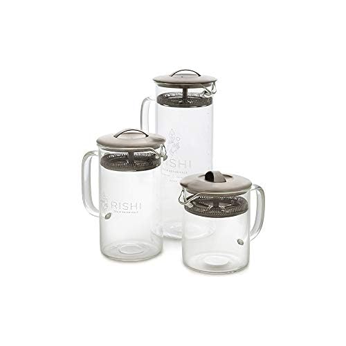 Rishi Tea Simple Brew Teapot - Borosilicate Glass, 400ml, Built-in Strainer, Easy to Clean, Perfect for Hot or Iced Tea