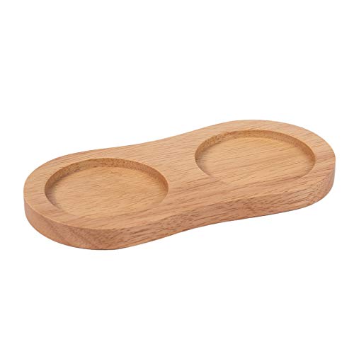 Deroteno Salt And Pepper Mill Tray, Inner Dia 5.5 Cm /2.17 Inch, Rubber Wood, Pepper Grinder Rest, Dining Table Protector (Peppe