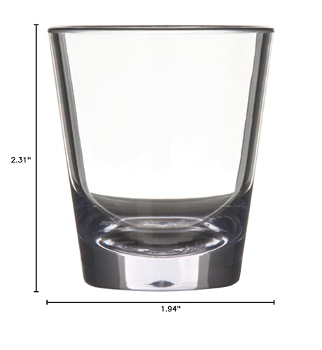 Carlisle FoodService Products Alibi Round Glass Clear Glass for Restaurants  Catering  Kitchens  Plastic  1.8 Ounces  Clear