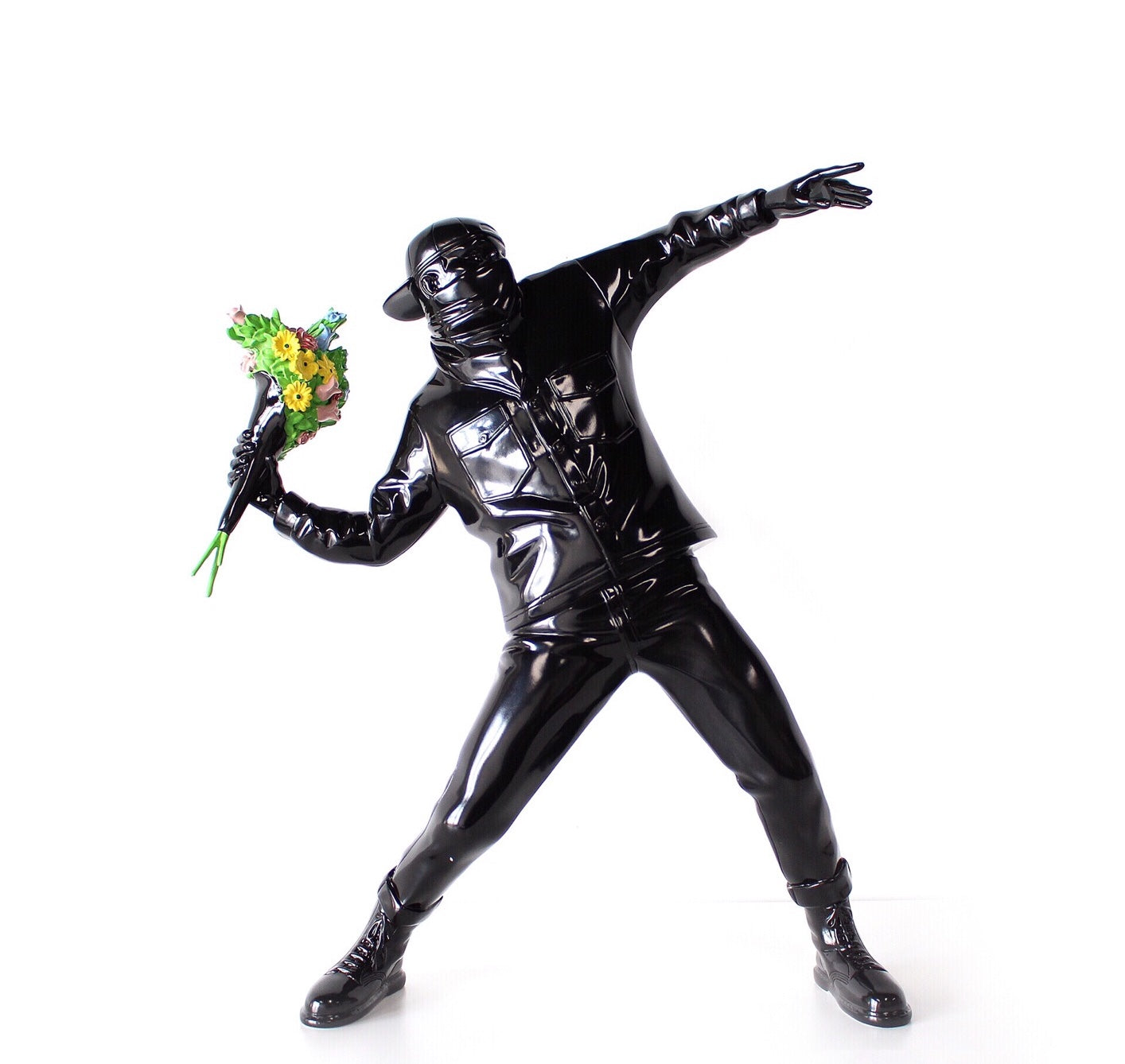Banksy Throw Flower Boy Sculpture Decoration