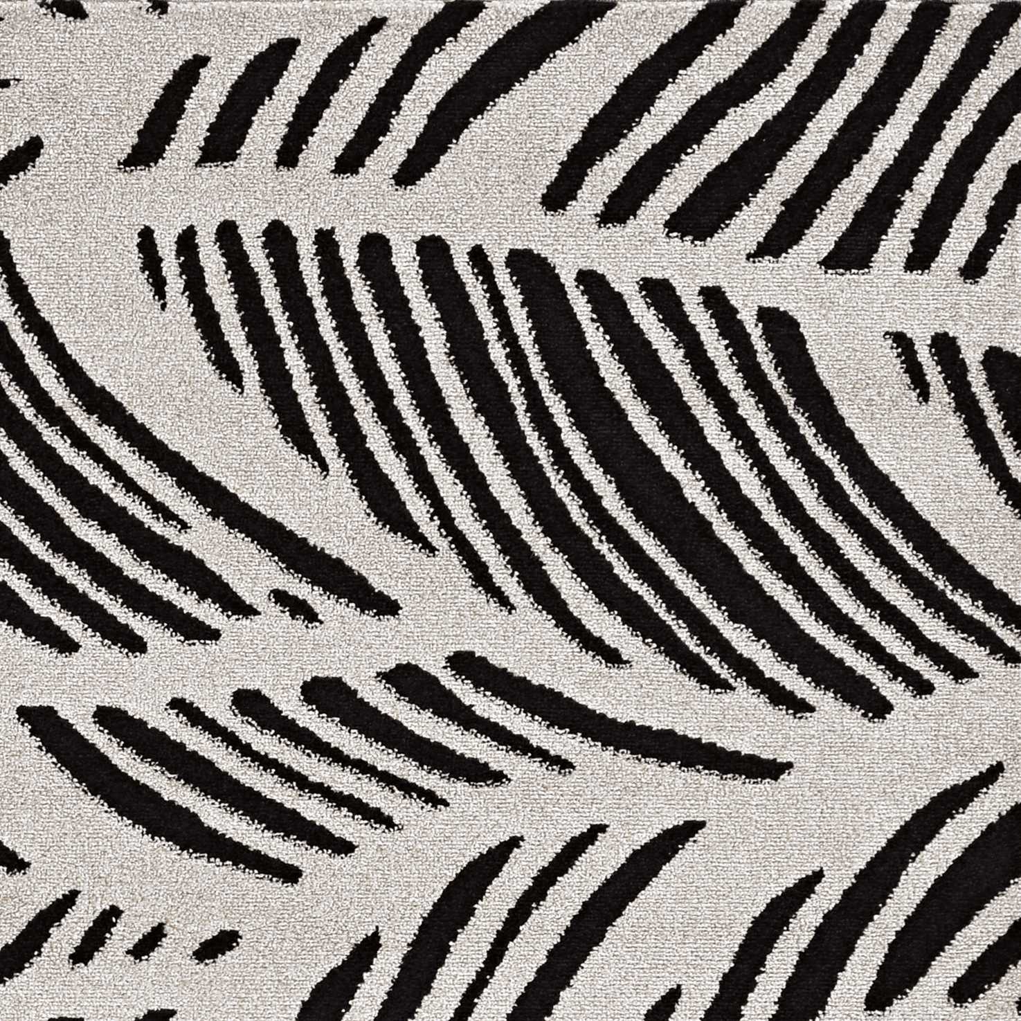7X10 Black White Machine Woven Uv Treated Tropical Palm Leaves Indoor Outdoor Area Rug