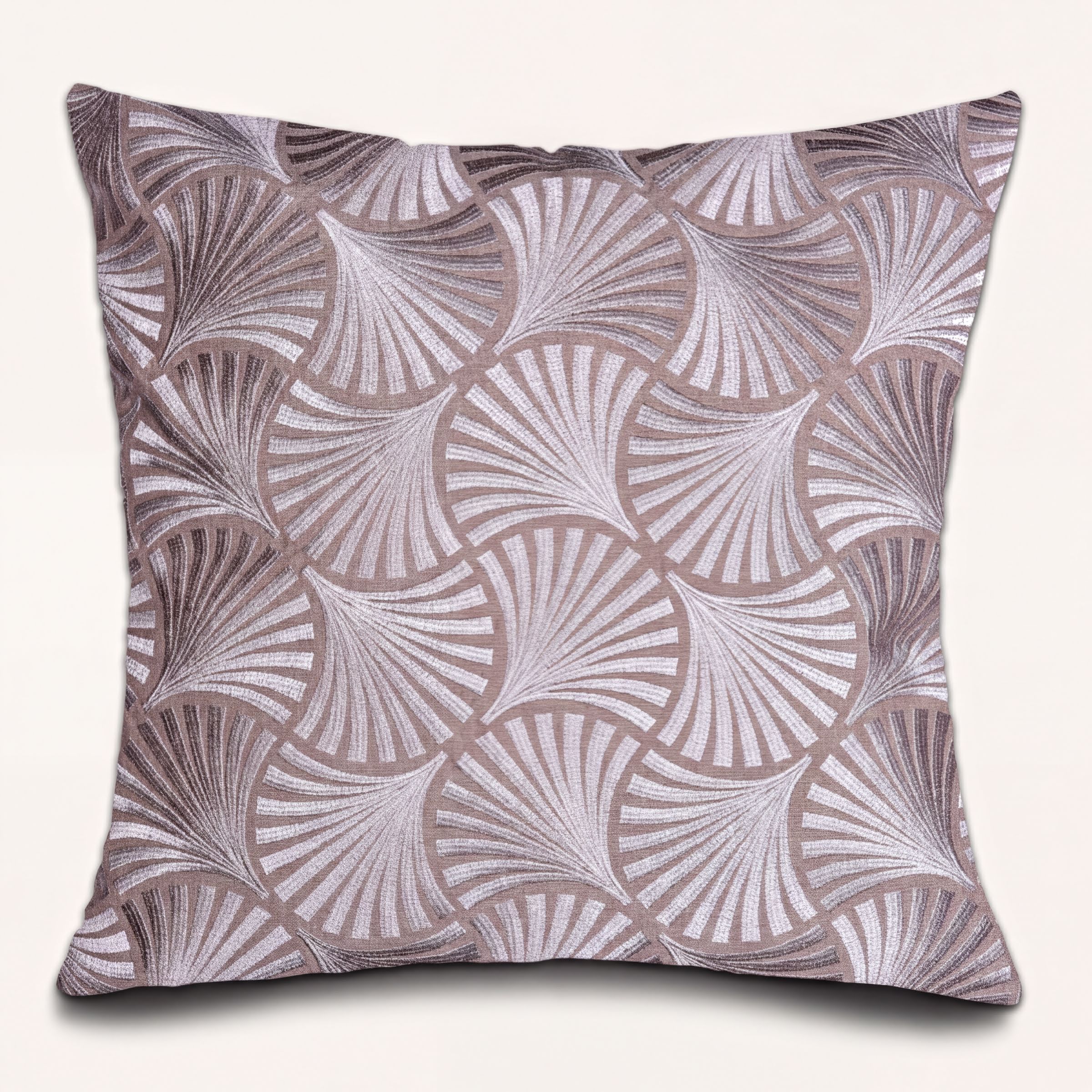 Throw Pillow Covers - Beige Brown Linen Cushion Covers 20 x 20 Inch Zipper Closure