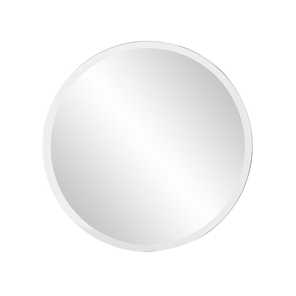 12 X 12 Minimalist Round Mirror With Beveled Edge