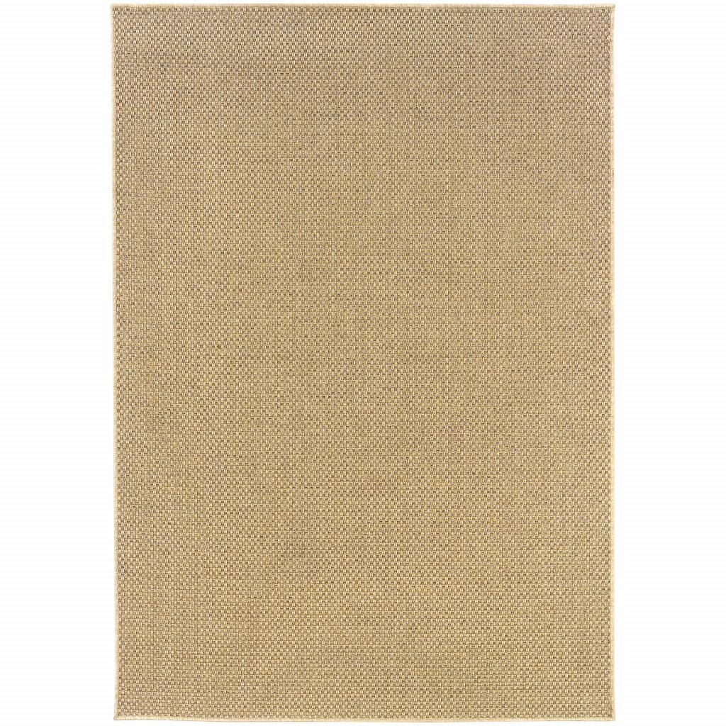 4X6 Solid Sand Beige Indoor Outdoor Area Rug