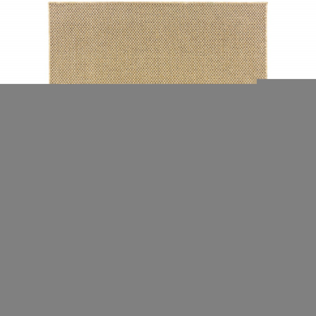 7X10 Solid Sand Beige Indoor Outdoor Area Rug