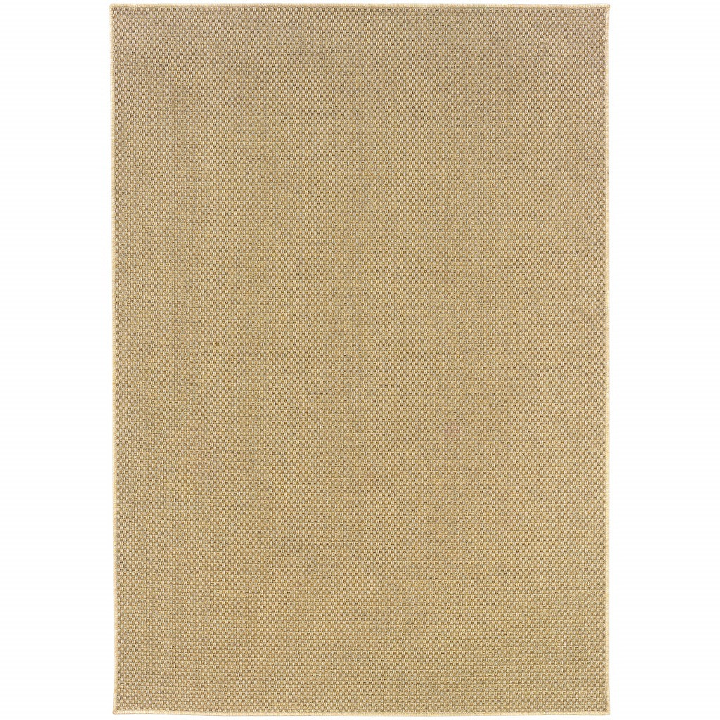 8X11 Solid Sand Beige Indoor Outdoor Area Rug