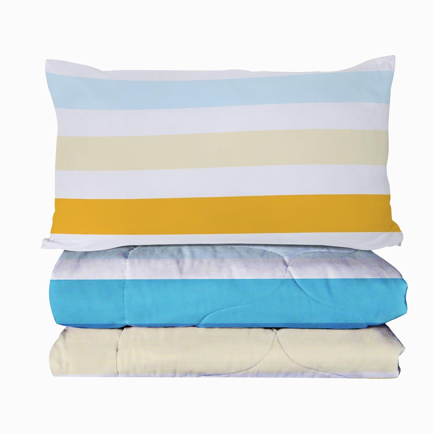 3pcs Soft And Comfortable Bedding Comforter Set Items With Rainbow Stripes, Including One Comforter Set And Two Pillowcases, Suitable For All Seasons