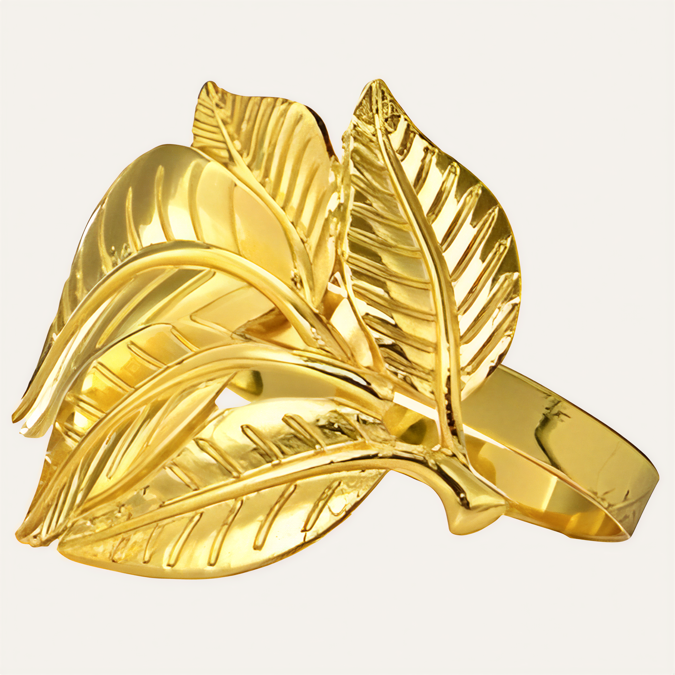 Gold Leaf Napkin Rings – Elegant Table Decor Rings | Durable Metal Set