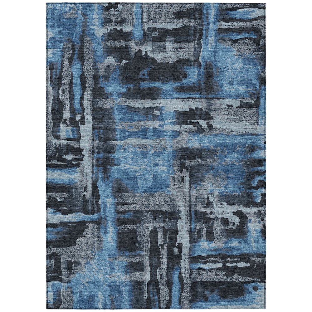 Machine Washable Indoor/Outdoor Chantille ACN2015 Black 3 x 5 Rug