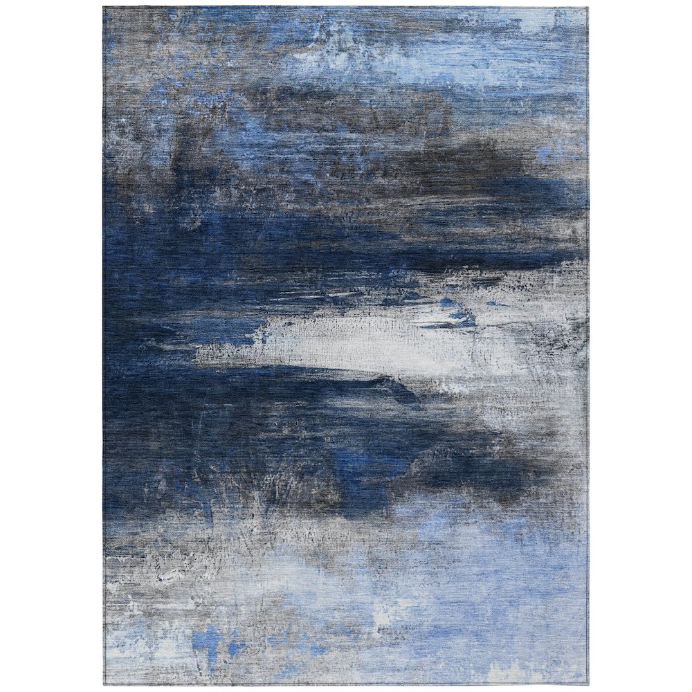 Machine Washable Indoor/Outdoor Chantille ACN2016 Navy 3 x 5 Rug