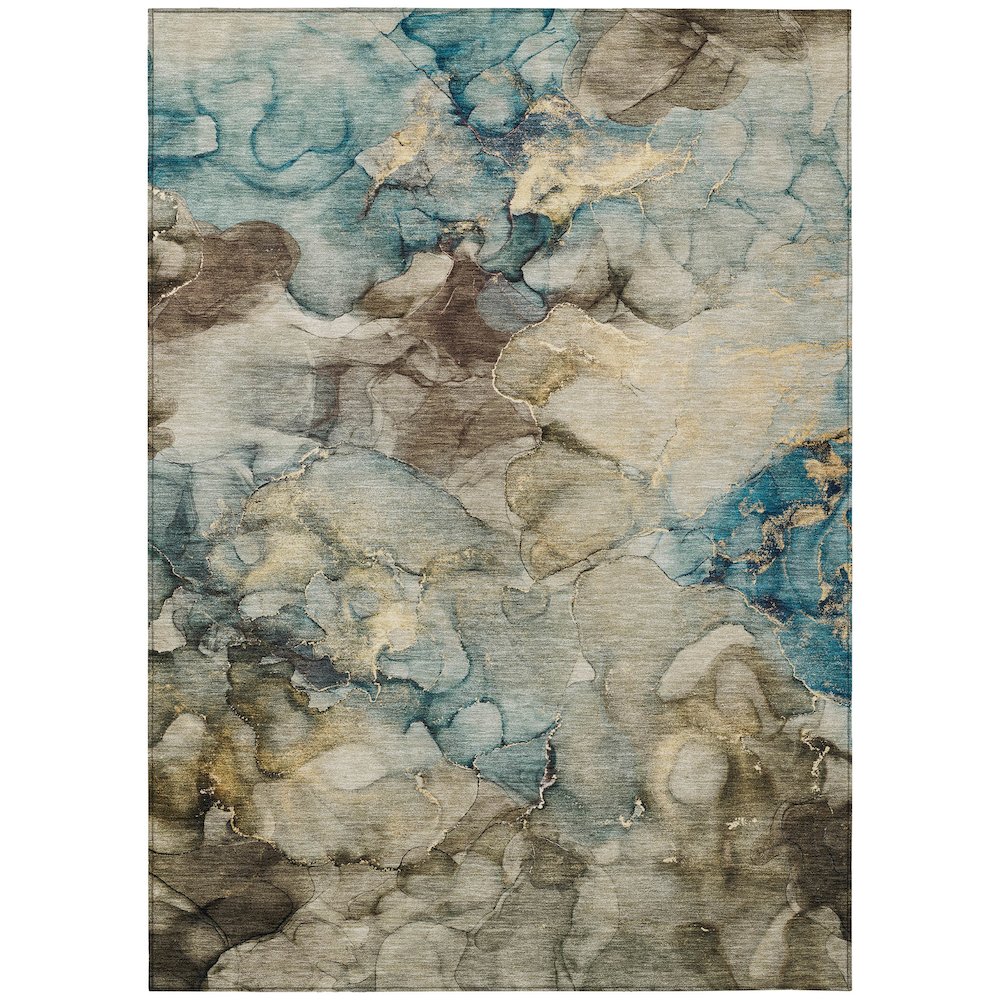 Machine Washable Indoor/Outdoor Chantille ACN2018 Brown 3 x 5 Rug