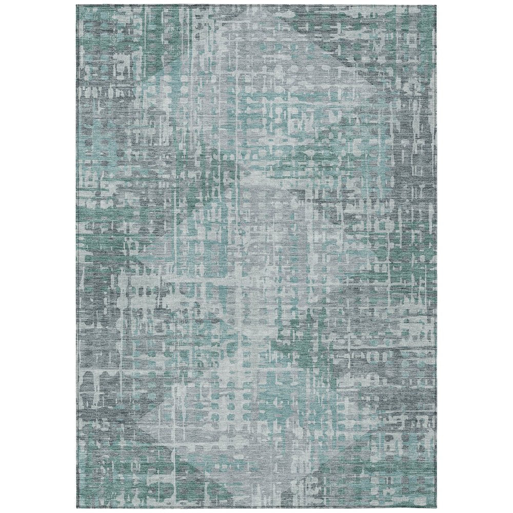 Machine Washable Indoor/Outdoor Chantille ACN2026 Teal 3 x 5 Rug