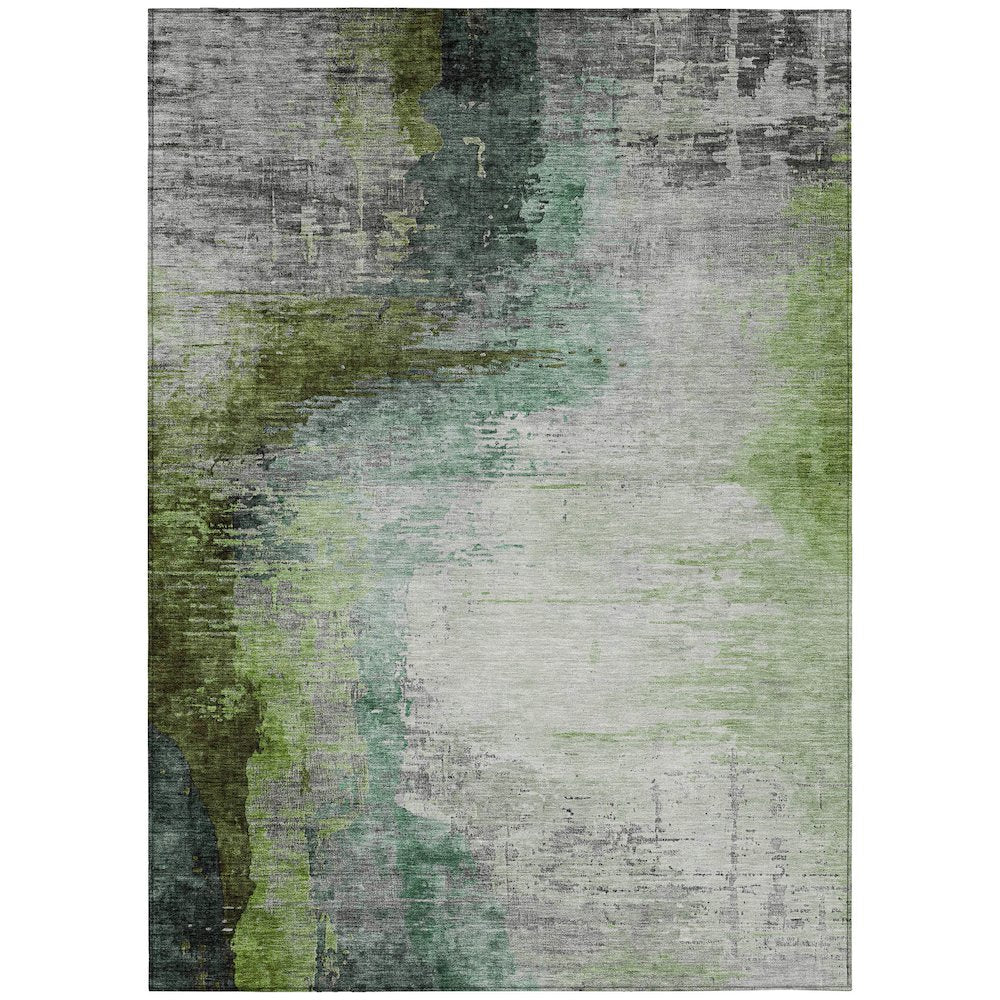 Machine Washable Indoor/Outdoor Chantille ACN2041 Green 3 x 5 Rug