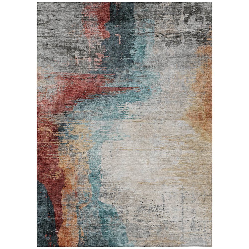 Machine Washable Indoor/Outdoor Chantille ACN2041 Teal 3 x 5 Rug