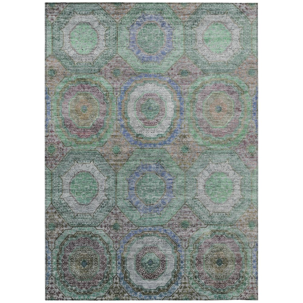 Machine Washable Indoor/Outdoor Chantille ACN2049 Green 3 x 5 Rug