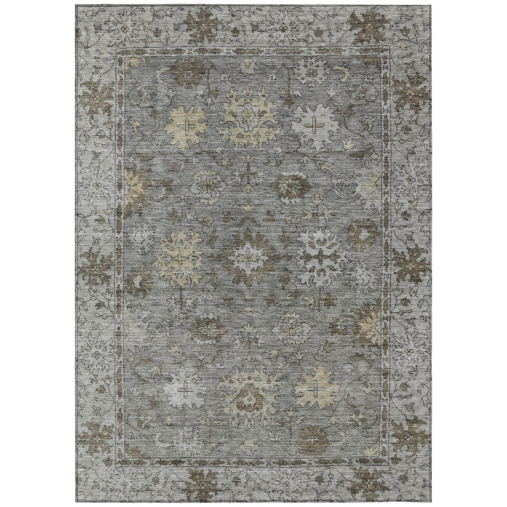 Machine Washable Indoor/Outdoor Chantille ACN2051 Pewter 3 x 5 Rug