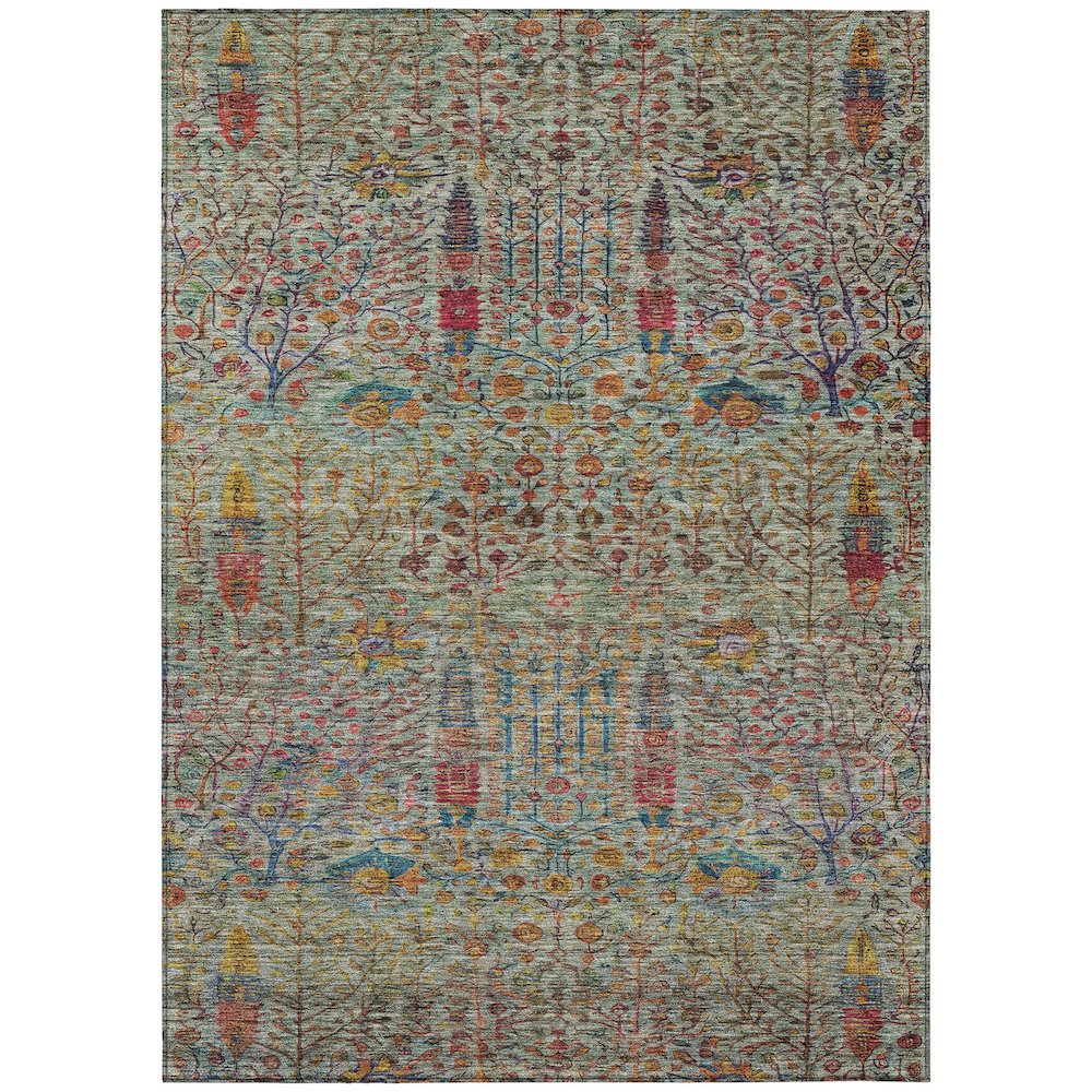 Machine Washable Indoor/Outdoor Chantille ACN2053 Green 3 x 5 Rug
