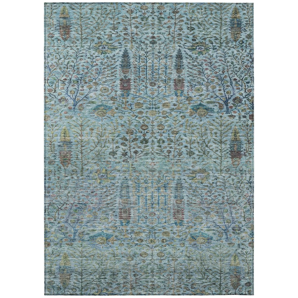 Machine Washable Indoor/Outdoor Chantille ACN2053 Teal 3 x 5 Rug
