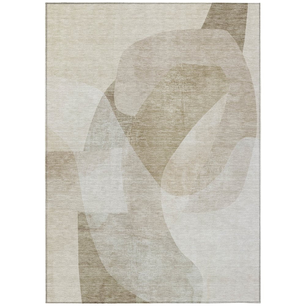 Machine Washable Indoor/Outdoor Chantille ACN2057 Beige 3 x 5 Rug