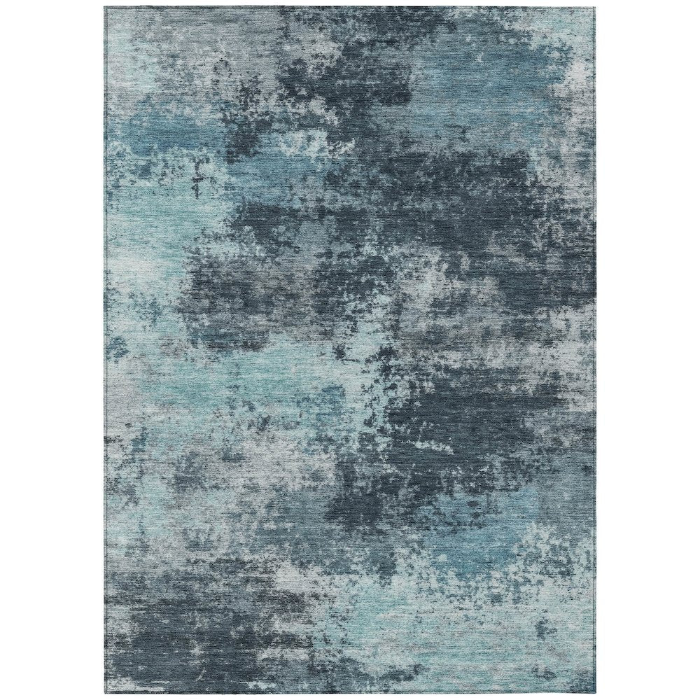Machine Washable Indoor/Outdoor Chantille ACN2065 Teal 3 x 5 Rug