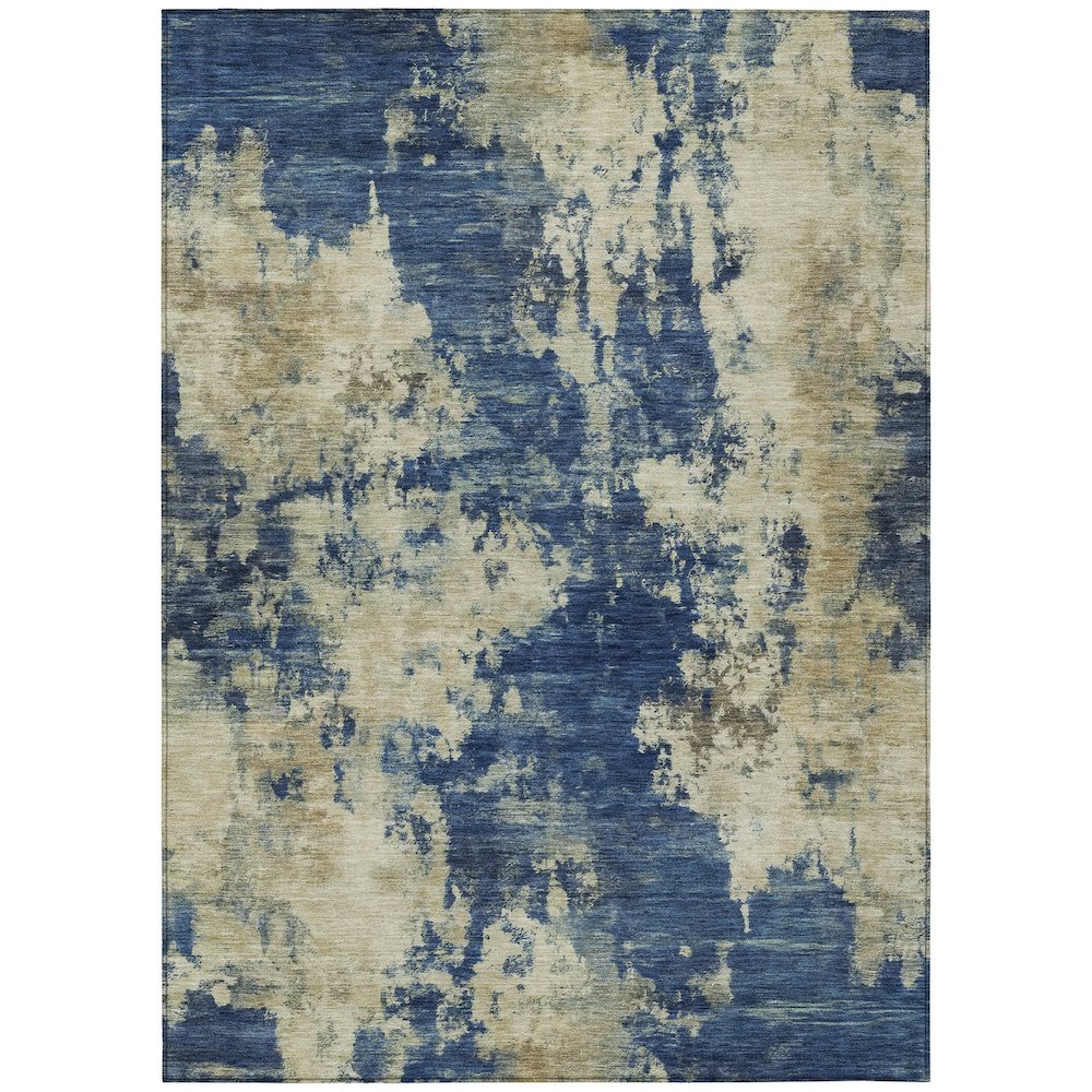 Machine Washable Indoor/Outdoor Chantille ACN2066 Navy 3 x 5 Rug